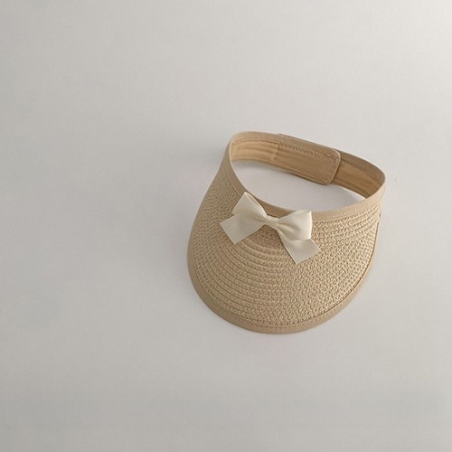 Empty Top Bow Straw Hat Korean Visor Cap New Baby Straw Caps 5-36 Months - Picture 10 of 16