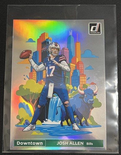 2024 Donruss Josh Allen Buffalo Bills Downtown Jumbo Oversized Silver Holo #2 - Picture 2 of 6