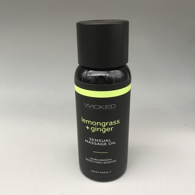 Wicked Lemongrass & Ginger Ultra Smooth Scented Sensual Massage Oil 4 oz New