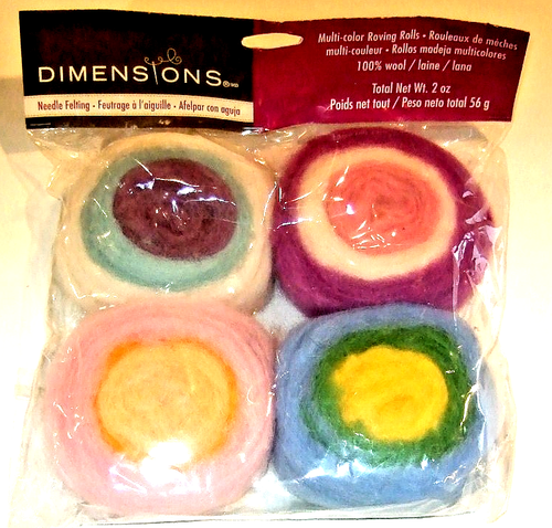 Dimensions 12 Colors Needle Felting Spinning Wool Fiber Roving - NEW (#6) - Picture 2 of 5