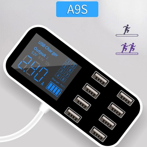 8 Multi-Port Ladestation USB Adapter Autoladegerät Smart LED Display 5.0V - Bild 5 von 8