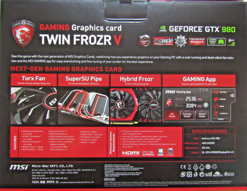 msi nvidia geforce gtx 980 Graphics Card 4GB Gaming GFX amd (GTX980GAMING4G) - Picture 19 of 24