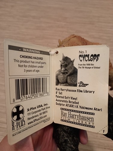 2002 Ray Harryhausen X-Plus Film Library 8" No 1 Cyclops Figure W/ Tag - Sinbad - Picture 6 of 10