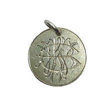 Antique Victorian Sterling Silver Coin Love Token Pendant 