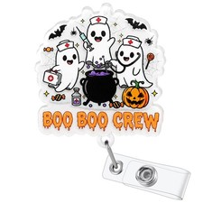 Halloween Ghost Nurse Badge Reel Cute Halloween Name Tang Badge Holder with R...