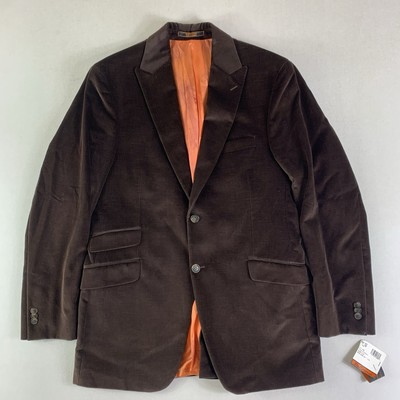 Ben Sherman Blazer Velvet Mens 40R Brown 2 button suit jacket NWT C211