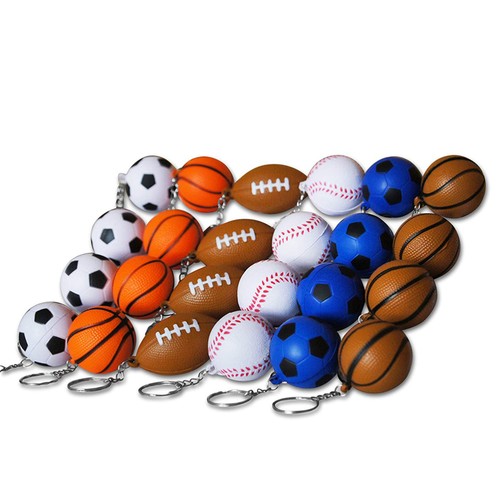 24 un. Llaveros creativos con forma de béisbol de rugby baloncesto llave única - Imagen 9 de 12