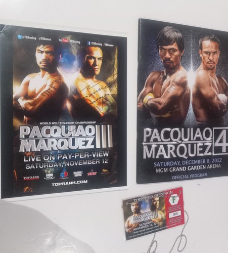 Juan Manuel Marquez Vs Manny Pacquiao Press Kit Signed By Marquez +program ,pass