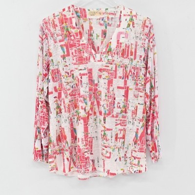 Atelier5 Knit Womens Top Size L Multicolor Abstract Art to Wear Eclectic Vibrant