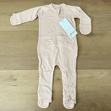 NWT Goumi Kids Rose Baby Footie SZ 3-6 mo Sleeper Pink Bamboo Zippy