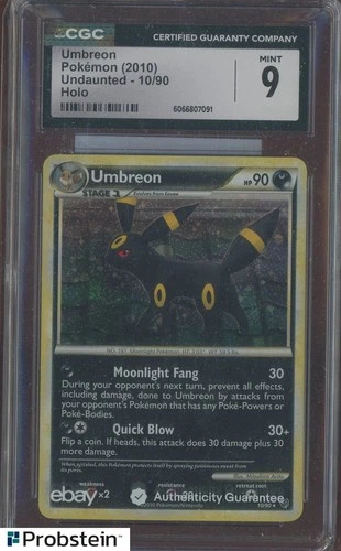 2010 Pokemon Undaunted #10/90 Umbreon Holo CGC 9 MINT
