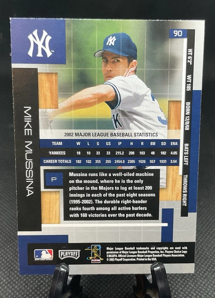 2003 Absolute Memorabilia #90 Mike Mussina - New York Yankees - Image 2 of 3