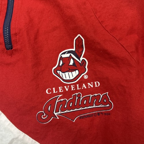 Vintage 90s Cleveland Indians Windbreaker Jacket Youth Small 8-10 MLB - Picture 2 of 5