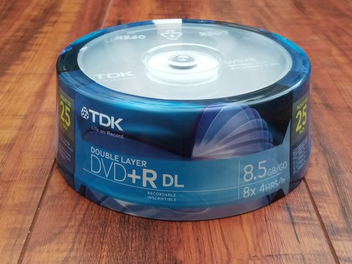TDK Double Layer DVD+R DL 8.5GB 8X Blank Discs - 25 Pack - Brand NEW