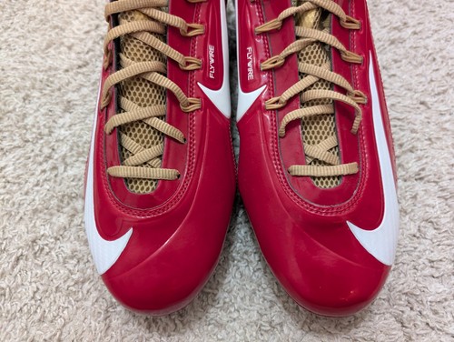 Nike Vapor Carbon Elite 2 TB Football Cleat Red Gold San Francisco 49ers sz 13.5 - Picture 12 of 12