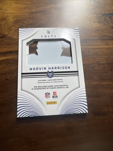 2016 Panini Clear Vision #18 Marvin Harrison Multi Color Jersey Patch /25 - Bild 5 von 7
