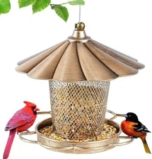 Metal Bird Feeder for Outdoors Hanging,Squirrel Proof Wild Bird Feeders