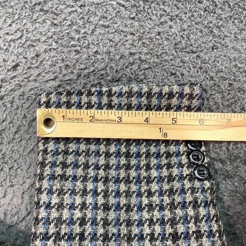 VTG Blazer Tweed Wool Gray Houndstooth Blue Stripe Two-Button Statement Classic - Picture 13 of 24