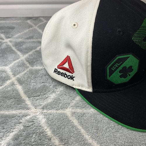 New Reebok UFC Irish Baseball Cap Black Green Adjustable SnapBack IRL Shamrock - Picture 2 of 8