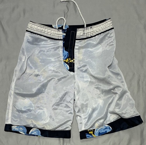 Abercrombie Fitch Swim Trunks Youth Extra Large Blue Hawaiian Cargo Board Shorts - Picture 12 of 13