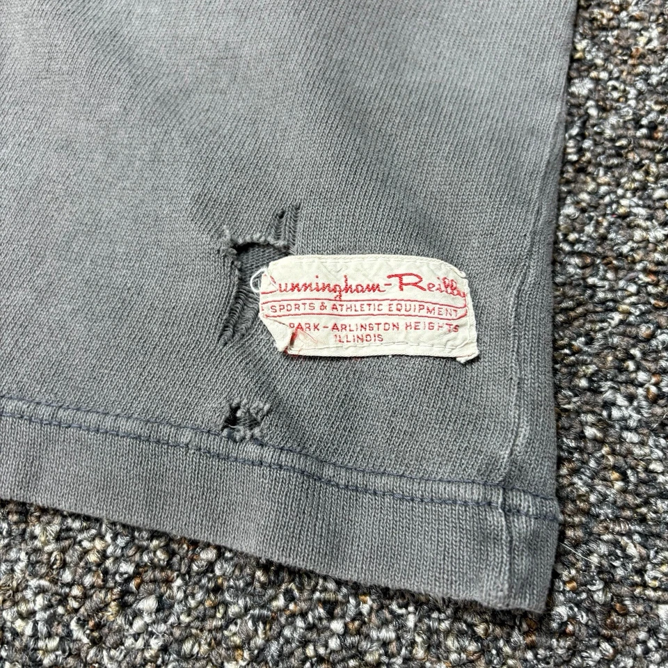 Camiseta sin mangas deportiva True Vintage años 50 negra de algodón descolorida picada Xs rara Foto 2 de 4