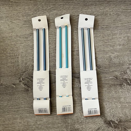 Lot Of 3 NEW Boye Knitting Needles Anodized Aluminum US 10.5 & 10 Blue 10in Long - Picture 5 of 7