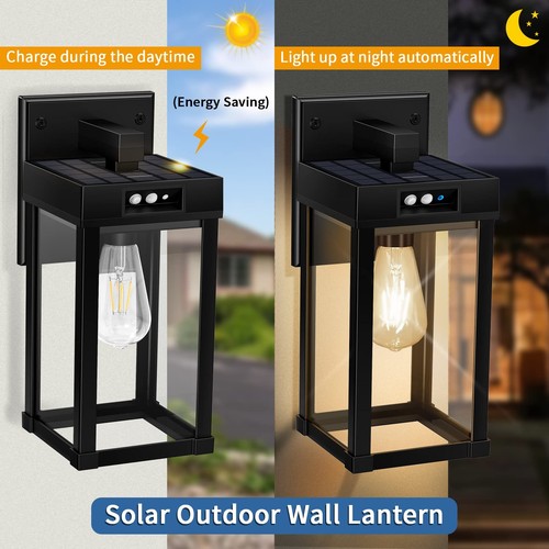 Solar Wall Lights Outdoor with 3 Lighting Modes & Motion Sensor, Solar Porch ... - Picture 3 of 8