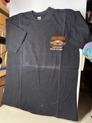 Vintage Harley Davidson Turkey T-Shirt Mens XL Incirlik AB Turkey Embroidered