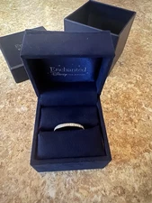 Zales Enchanted Disney Belle Wedding Band 14k White and Rose Gold Diamond Band