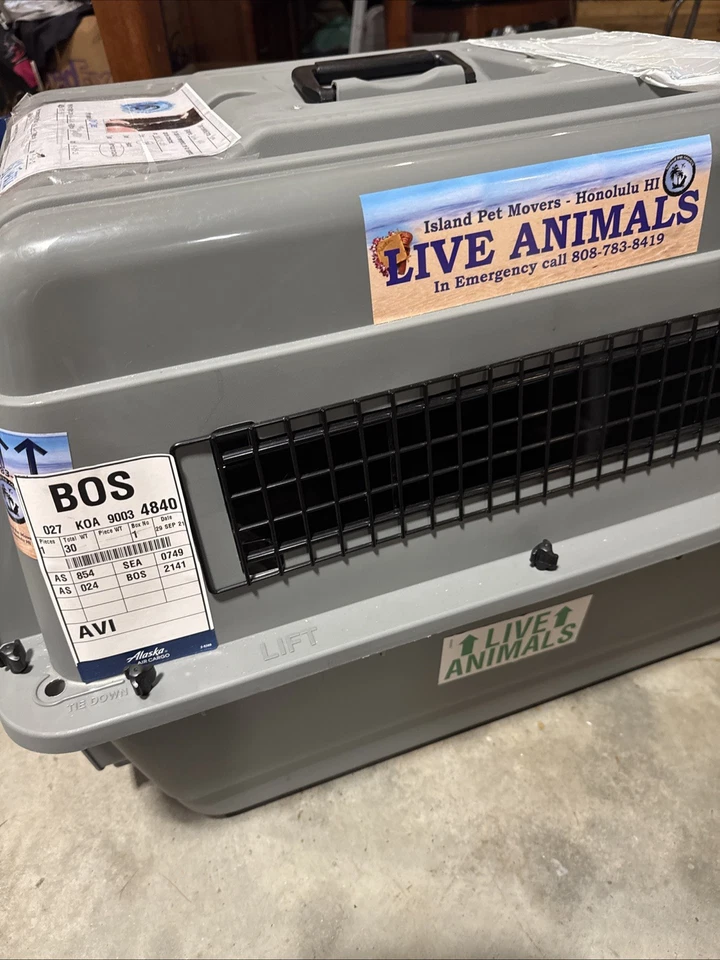 Perrera Sky aprobada por vuelo para mascotas de 25-30 lb + botella de agua para sorber + bandeja para alimentos Foto 3 de 4