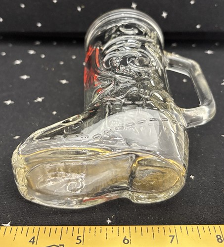Coors Cowboystiefel geformter Bierglaskrug Griff rotes Logo 6" 70er Retro - Bild 5 von 10