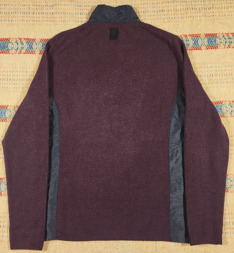 NUEVO CON ETIQUETAS Calvin Klein Mujer Talla M Gris Borgoña Bloque de Color 1/4 Cremallera Sudadera Polar - Imagen 2 de 8