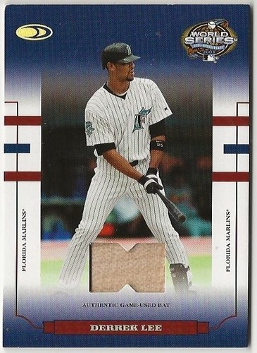 2004 Donruss World Series Blue Material Bat Derrek Lee Marlins #6/50