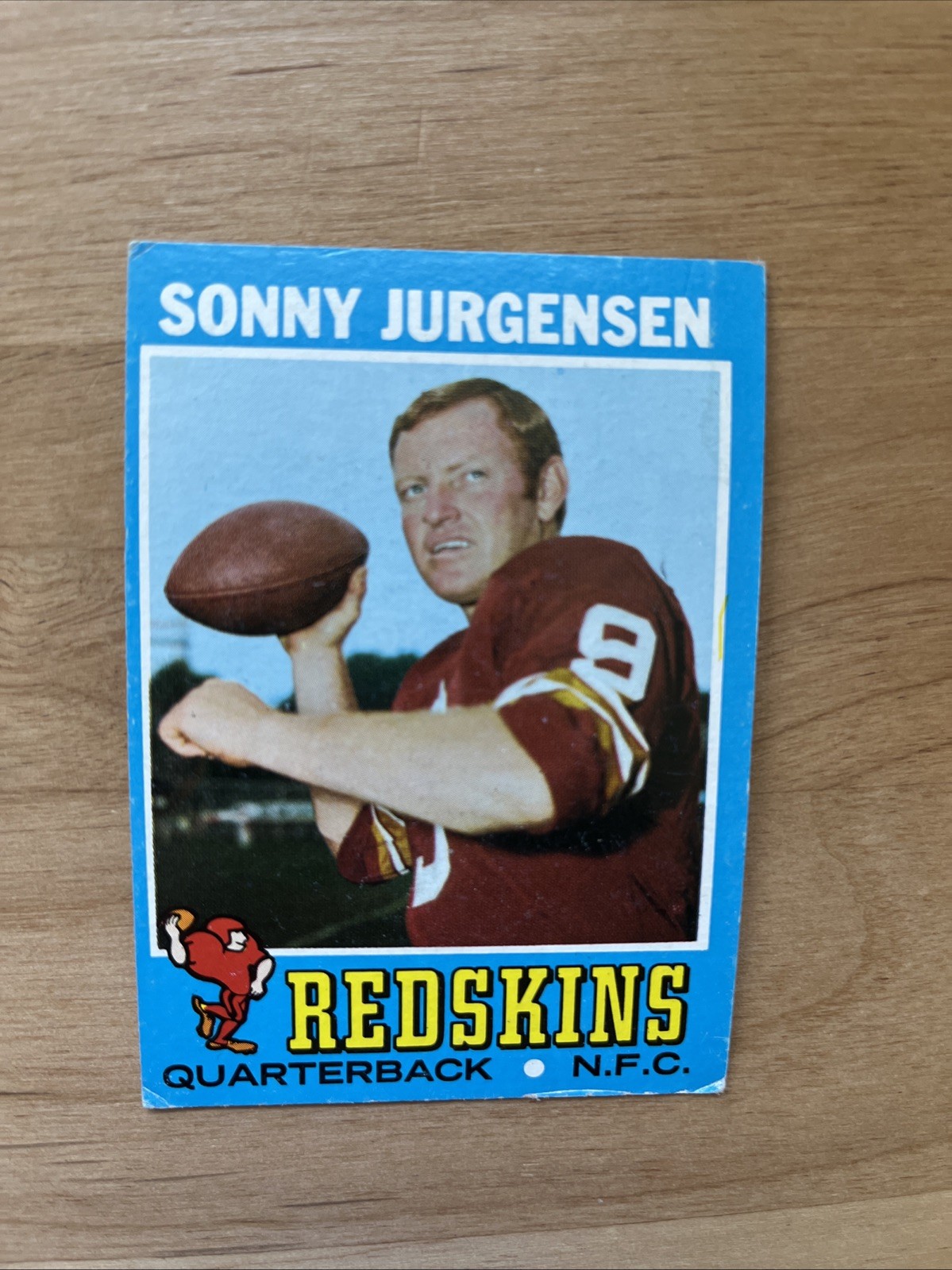 Sonny Jurgensen 1971 Topps Redskins Football Card #50 HOF