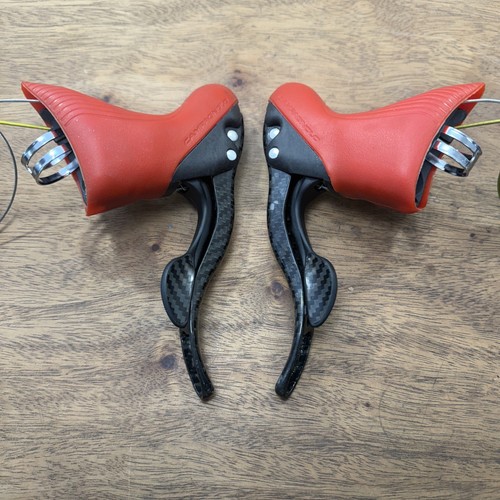 Campagnolo Super Record 11 Speed Ergo Shifters 1st Gen Red 2011-2014 - Picture 12 of 13