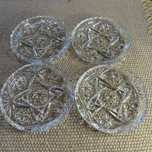 Vintage Glass Coasters, Anchor Hocking Star Design Brilliantly Cut 1980s - Picture 2 of 4