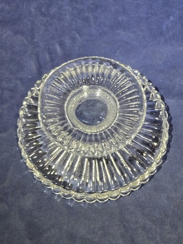 Ribbed Glass Footed Compote with Sawtooth Edge Clear Excellent Beautiful - Picture 10 of 13