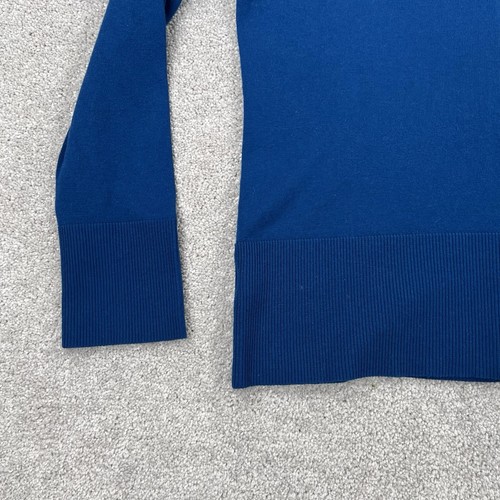 Pendleton maglione cardigan donna blu medio con bottoni 47% seta elasticizzato volant - Foto 13 di 21