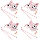 4 pcs  Party Decorative Mask Stage Performance Prop Half Face Cat Mask (Pink)