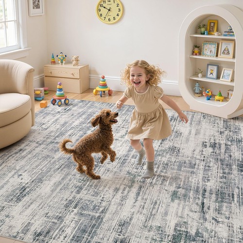 Area Rug for Living Room: 5x7 Washable Neutral Abstract Modern Soft Rugs Non ... - Picture 4 of 9