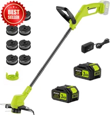 21V Cordless 12 IN String Trimmer Edger 2X 3.0Ah Battery 8 Lines US