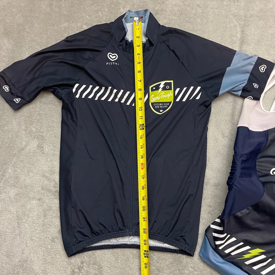 Conjunto de ciclismo Pissei jersey con culotte con tirantes para hombre talla 2 hecho en Italia semi resistente Foto 4 de 4