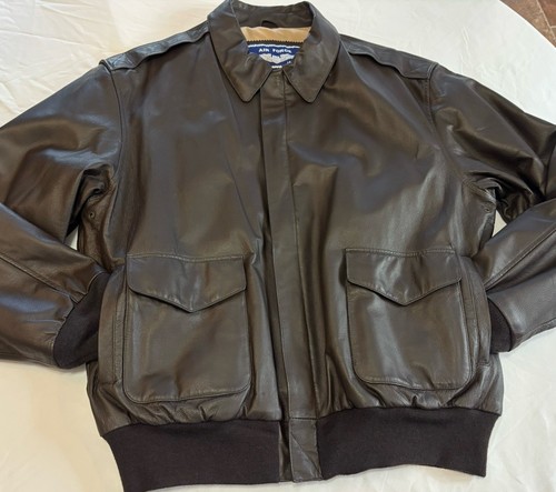 Chaqueta Bombardero Cuero Aerotransportado XL TALL Negra Fuerza Aérea Tipo G-1 Cuero Bandera - Imagen 6 de 15
