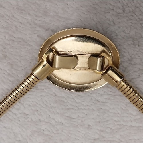 Modischer Damengürtel goldfarbene Spule mit Onyxschnalle Stretch 24" #J324 - Bild 5 von 6