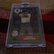2022 Topps Clearly Authentic Rhys Hoskins 1987 GREEN Auto #'d 16/99 Phillies