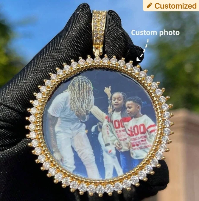 Collar colgante con cadena personalizado con foto y foto 1 pieza Foto 3 de 4