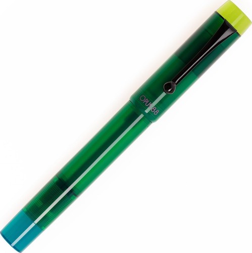 OPUS 88 Fountain Pen 2024 Green Demonstrator PVD Coat Black Nib Medium OP2401001 - Picture 4 of 8