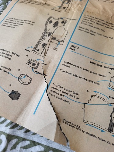 Vintage 70's Simplicity Sewing Pattern 5250 Mod Jacket Pants Sz 12 B 34 Complete - Picture 9 of 10