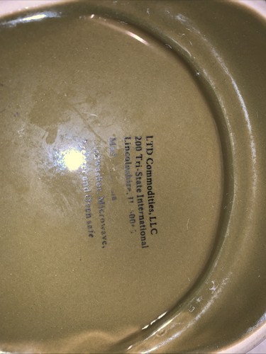 LTD Commodities Stoneware green & Tan Drip Glaze Soup Cracker Bowl/Chip/Dip/Dish - Picture 3 of 5