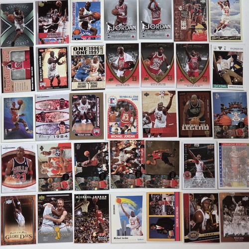 Lot 34 verschiedene Michael Jordan Basketball Karten 1989-2010